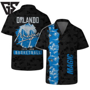 Orlando Magic Midnight Palms Hawaiian Shirt Orlando Magic Midnight Palms Hawaiian Shirt