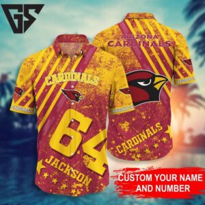 Personalized Arizona Cardinals Victory Stripe Hawaiian Shirt