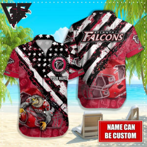 Personalized Atlanta Falcons Stars and Stripes Hawaiian Shirt