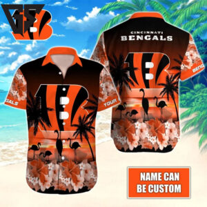 Personalized Cincinnati Bengals Flamingo Paradise Hawaiian Shirt