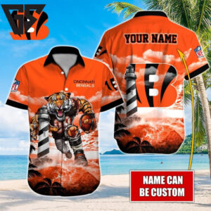 Personalized Cincinnati Bengals Lighthouse Fury Hawaiian Shirt