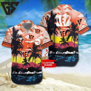Personalized Cincinnati Bengals Sunset Vibes Hawaiian Shirt