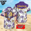 Personalized Minnesota Vikings Floral Shield Hawaiian Shirt