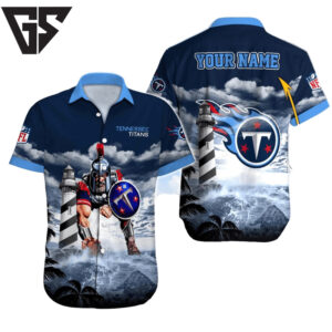 Personalized Tennessee Titans Lighthouse Guardian Hawaiian Shirt Personalized Tennessee Titans Lighthouse Guardian Hawaiian Shirt