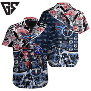 Personalized Tennessee Titans Ocean Bloom Hawaiian Shirt Personalized Tennessee Titans Ocean Bloom Hawaiian Shirt