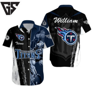 Personalized Tennessee Titans Shadow Clash Hawaiian Shirt Personalized Tennessee Titans Shadow Clash Hawaiian Shirt