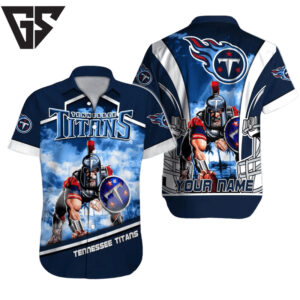 Personalized Tennessee Titans Sky Shield Hawaiian Shirt Personalized Tennessee Titans Sky Shield Hawaiian Shirt