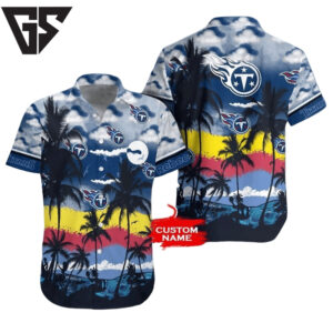 Personalized Tennessee Titans Sunset Paradise Hawaiian Shirt Personalized Tennessee Titans Sunset Paradise Hawaiian Shirt