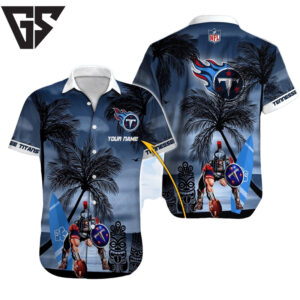 Personalized Tennessee Titans Tiki Warrior Hawaiian Shirt Personalized Tennessee Titans Tiki Warrior Hawaiian Shirt