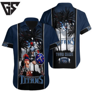 Personalized Tennessee Titans Tropical Warrior Hawaiian Shirt Personalized Tennessee Titans Tropical Warrior Hawaiian Shirt