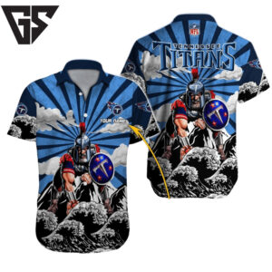 Personalized Tennessee Titans Warrior Sunrise Hawaiian Shirt Personalized Tennessee Titans Warrior Sunrise Hawaiian Shirt