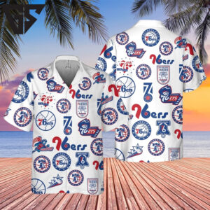 Philadelphia 76ers Classic Logo Collection Hawaiian Shirt Philadelphia 76ers Classic Logo Collection Hawaiian Shirt