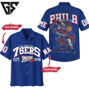Philadelphia 76ers Court Legends Hawaiian Shirt Philadelphia 76ers Court Legends Hawaiian Shirt