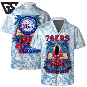 Philadelphia 76ers Island Paradise Hawaiian Shirt Philadelphia 76ers Island Paradise Hawaiian Shirt