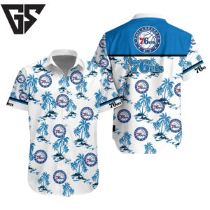 Philadelphia 76ers Palm Paradise Hawaiian Shirt Philadelphia 76ers Palm Paradise Hawaiian Shirt