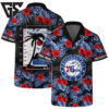 Philadelphia 76ers Tropical Hibiscus and Logo Hawaiian Shirt