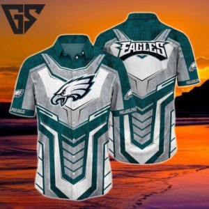 Philadelphia Eagles Armor Shield Hawaiian Shirt Philadelphia Eagles Armor Shield Hawaiian Shirt