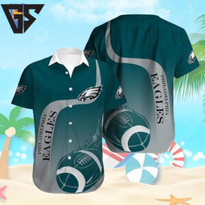 Philadelphia Eagles Classic Football Wave Hawaiian Shirt Philadelphia Eagles Classic Football Wave Hawaiian Shirt