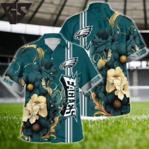 Philadelphia Eagles Floral Glory Hawaiian Shirt Philadelphia Eagles Floral Glory Hawaiian Shirt