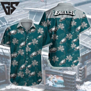 Philadelphia Eagles Floral Palm Hawaiian Shirt Philadelphia Eagles Floral Palm Hawaiian Shirt