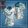 Philadelphia Eagles Floral Whiteout Hawaiian Shirt