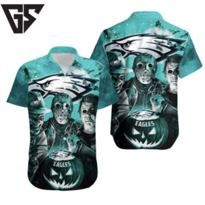 Philadelphia Eagles Fright Night Halloween Hawaiian Shirt Philadelphia Eagles Fright Night Halloween Hawaiian Shirt