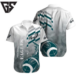 Philadelphia Eagles Geometric Fade Hawaiian Shirt Philadelphia Eagles Geometric Fade Hawaiian Shirt