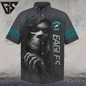 Philadelphia Eagles Grim Reaper Graphic Hawaiian Shirt Philadelphia Eagles Grim Reaper Graphic Hawaiian Shirt