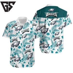 Philadelphia Eagles Hibiscus Paradise Hawaiian Shirt Philadelphia Eagles Hibiscus Paradise Hawaiian Shirt