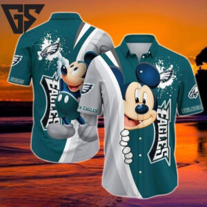 Philadelphia Eagles Mickey Celebration Hawaiian Shirt Philadelphia Eagles Mickey Celebration Hawaiian Shirt