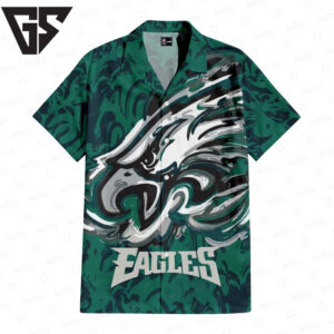 Philadelphia Eagles Oil Painting Art Print Hawaiian Shirt Philadelphia Eagles Oil Painting Art Print Hawaiian Shirt