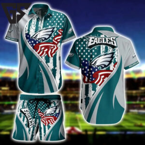 Philadelphia Eagles Stars and Stripes Pride Hawaiian Set Philadelphia Eagles Stars and Stripes Pride Hawaiian Set