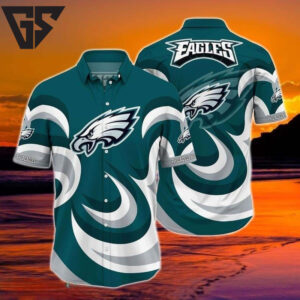 Philadelphia Eagles Swirling Victory Hawaiian Shirt Philadelphia Eagles Swirling Victory Hawaiian Shirt