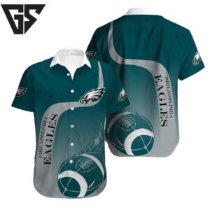 Philadelphia Eagles Wave Fade Hawaiian Shirt Philadelphia Eagles Wave Fade Hawaiian Shirt