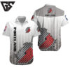 Portland Trail Blazers Grayscale Fade Hawaiian Shirt
