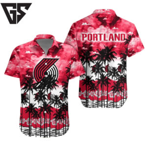 Portland Trail Blazers Sunset Palm Hawaiian Shirt