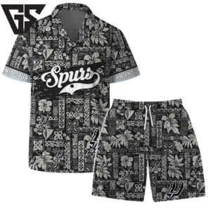 San Antonio Spurs Black Tribal Hawaiian Shirt San Antonio Spurs Black Tribal Hawaiian Shirt
