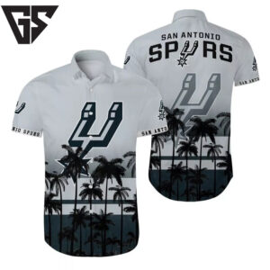 San Antonio Spurs Palm Beach Breeze Hawaiian Shirt San Antonio Spurs Palm Beach Breeze Hawaiian Shirt