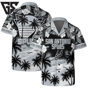 San Antonio Spurs Tropical Beach Sunset Hawaiian Shirt San Antonio Spurs Tropical Beach Sunset Hawaiian Shirt