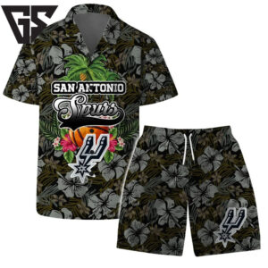San Antonio Spurs Tropical Floral Hawaiian Shirt San Antonio Spurs Tropical Floral Hawaiian Shirt