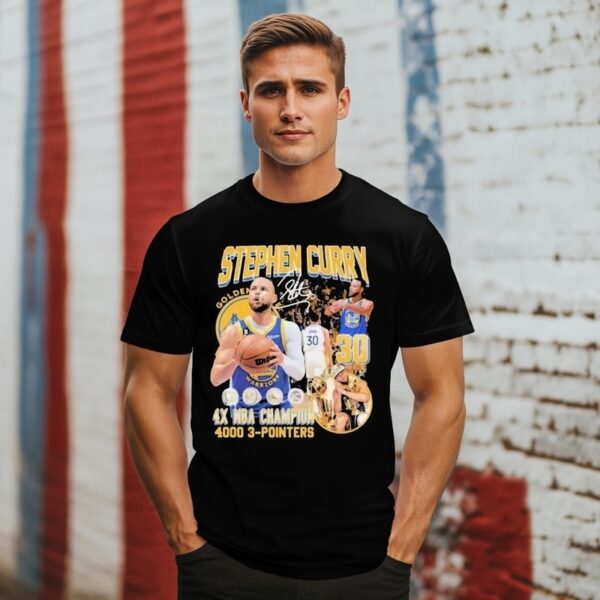 Stephen Curry Golden State Warriors 4X Nba Champions 4000 3-Pointers Night Night Signature Vntage T-Shirt