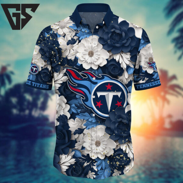 Tennessee Titans Bold Blooms Hawaiian Shirt