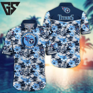 Tennessee Titans Floral Wave Hawaiian Shirt Tennessee Titans Floral Wave Hawaiian Shirt