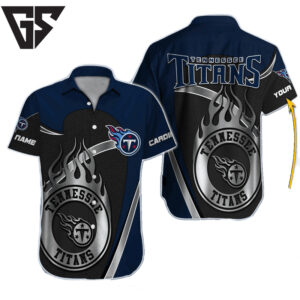 Tennessee Titans Hibiscus Blitz Hawaiian Shirt Tennessee Titans Hibiscus Blitz Hawaiian Shirt