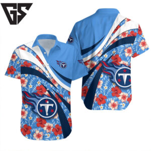 Tennessee Titans Hibiscus Breeze Hawaiian Shirt Tennessee Titans Hibiscus Breeze Hawaiian Shirt