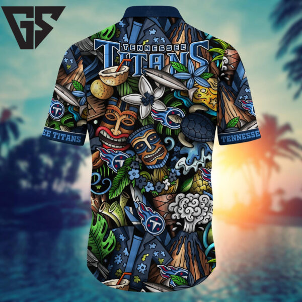 Tennessee Titans Midnight Blooms Hawaiian Shirt