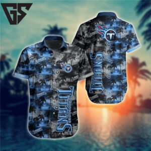 Tennessee Titans Palm Horizon Hawaiian Shirt