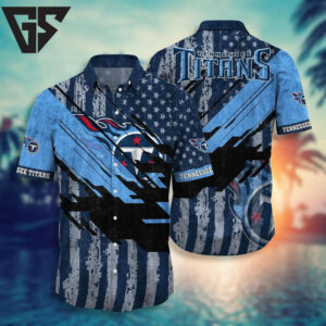 Tennessee Titans Patriot Wave Hawaiian Shirt Tennessee Titans Patriot Wave Hawaiian Shirt