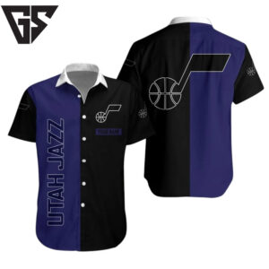 Utah Jazz Classic Split Color Hawaiian Shirt
