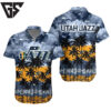 Utah Jazz Sunset Palm Hawaiian Shirt